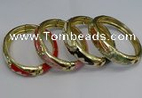 CEB132 16mm width gold plated alloy with enamel bangles wholesale