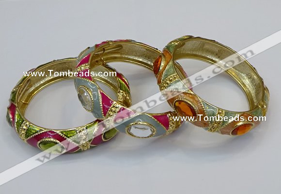CEB159 17mm width gold plated alloy with enamel bangles wholesale