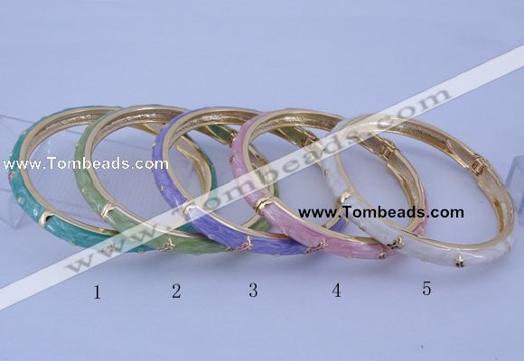 CEB29 5pcs 7mm width gold plated alloy with enamel bangles