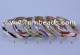 CEB33 6pcs 10mm width gold plated alloy with enamel bangles