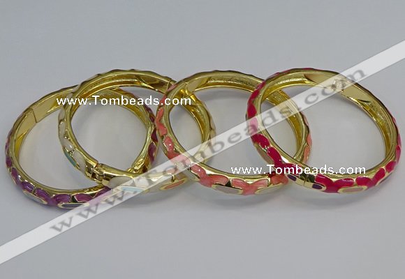 CEB50 7mm width gold plated alloy with enamel bangles wholesale