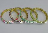 CEB54 7mm width gold plated alloy with enamel bangles wholesale