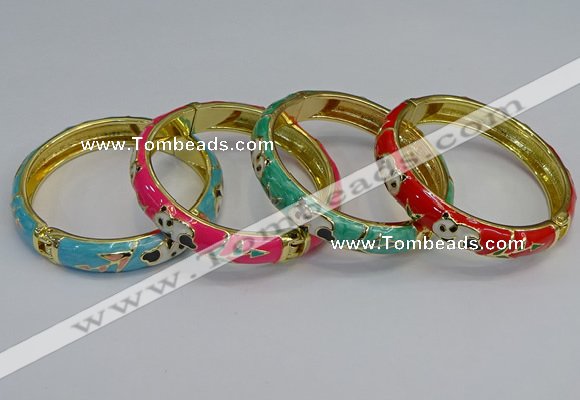 CEB62 9mm width gold plated alloy with enamel bangles wholesale