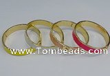 CEB66 9mm width gold plated alloy with enamel bangles wholesale