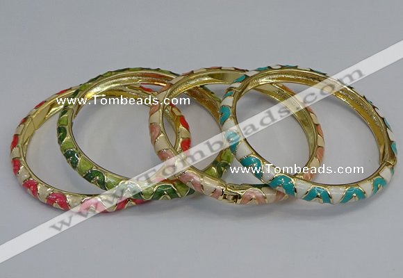 CEB74 6mm width gold plated alloy with enamel bangles wholesale