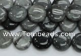 CEE12 15.5 inches 14mm flat round eagle eye jasper beads wholesale