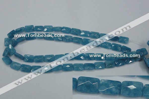 CEQ231 15.5 inches 10*14mm faceted rectangle blue sponge quartz beads