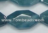 CEQ248 15.5 inches 20*35mm faceted octagonal blue sponge quartz beads