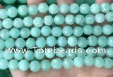 CEQ312 15.5 inches 8mm faceted round green sponge quartz beads