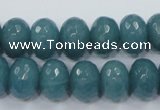CEQ36 15.5 inches 10*14mm faceted rondelle blue sponge quartz beads