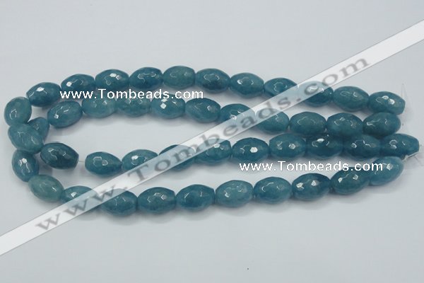 CEQ74 15.5 inches 13*18mm faceted rice blue sponge quartz beads