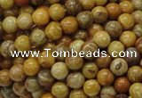 CFA31 15.5 inches 6mm round yellow chrysanthemum agate beads
