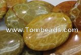 CFA50 15.5 inches 30*40mm oval yellow chrysanthemum agate beads