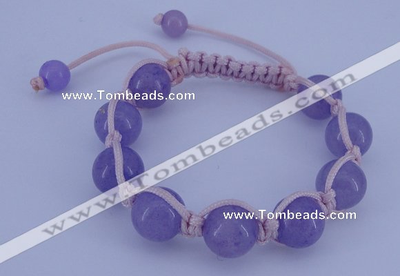 CFB516 12mm round candy jade beads adjustable bracelet wholesale
