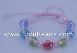 CFB530 12mm faceted round crystal beads adjustable bracelet wholesale