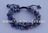 CFB586 8*10mm faceted rondelle crystal beads adjustable bracelet
