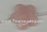 CFG1011 15.5 inches 30mm carved flower rose quartz beads