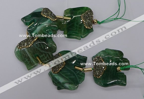 CFG1222 7.5 inches 45*50mm elephant agate gemstone beads wholesale