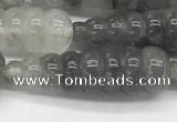 CFG1526 15.5 inches 10*35mm carved teardrop cloudy quartz beads