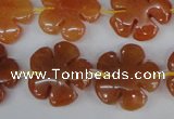 CFG216 15.5 inches 20mm carved flower red aventurine beads
