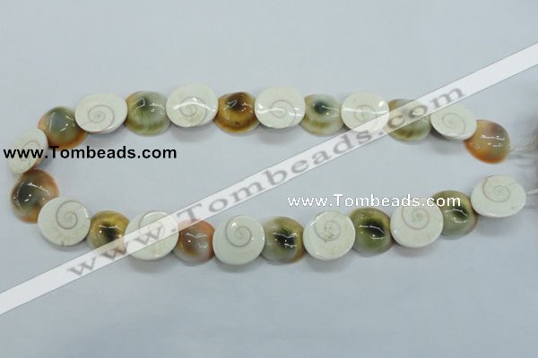 CFG22 15.5 inches 16*18mm carved flower shell gemstone beads