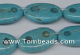 CFG299 15.5 inches 16*26mm carved oval turquoise beads