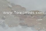 CFG651 15.5 inches 15mm carved flower rose quartz beads
