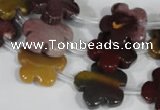 CFG684 15.5 inches 15mm carved flower mookaite gemstone beads