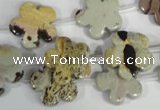 CFG687 15.5 inches 15mm carved flower artistic jasper beads