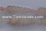 CFG753 15.5 inches 10*35mm carved teardrop natural pink quartz beads