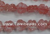 CFG884 15.5 inches 12mm carved flower cherry quartz beads
