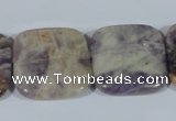 CFJ19 15.5 inches 30*30mm square natural purple flower stone beads