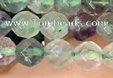 CLF1161 15.5 inches 6mm faceetd round fluorite gemstone beads