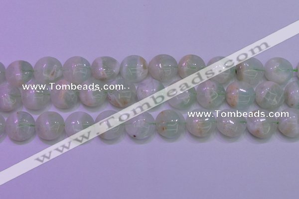 CFL1211 15.5 inches 16mm flat round green fluorite gemstone beads