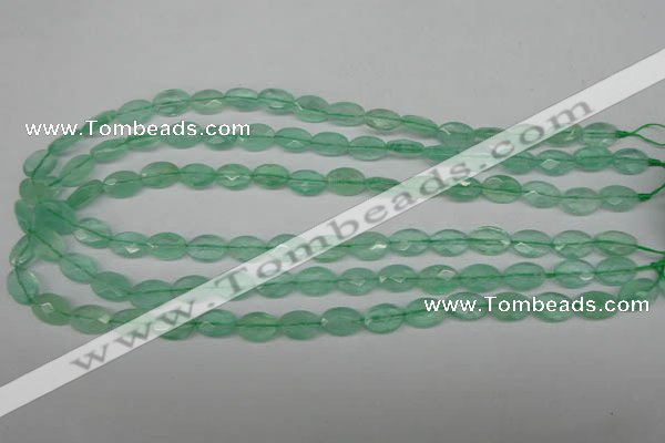 CFL124 15.5 inches 8*12mm faceted oval green fluorite beads