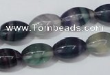 CFL158 15.5 inches 10*15mm rice natural fluorite gemstone beads