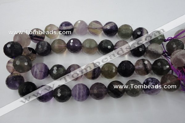CFL408 15.5 inches 20mm faceted round rainbow fluorite beads