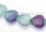 CFL41 B grade 14*14mm heart natural fluorite gemstone beads
