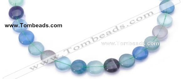 CFL42 8*8mm flat round B grade natural fluorite beads Wholesale