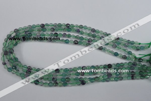 CFL51 15.5 inches 6mm faceted round AB grade natural fluorite beads