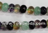 CFL762 15.5 inches 6*10mm rondelle rainbow fluorite gemstone beads