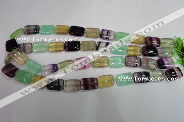 CFL793 15.5 inches 12*16mm rectangle rainbow fluorite gemstone beads