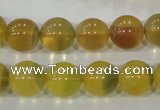 CFL804 15.5 inches 12mm round yellow fluorite gemstone beads