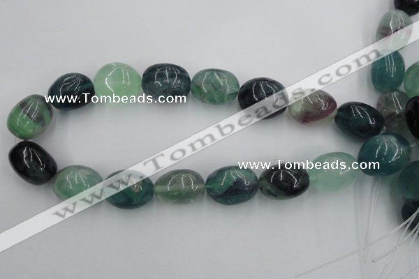 CFL955 15.5 inches 20*26mm nuggets natural fluorite beads wholesale
