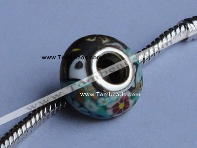 CFP26 20pcs 7*14mm roundel alloy core fimo polymer clay European beads