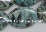 CFS114 15.5 inches 25*35mm oval blue feldspar gemstone beads