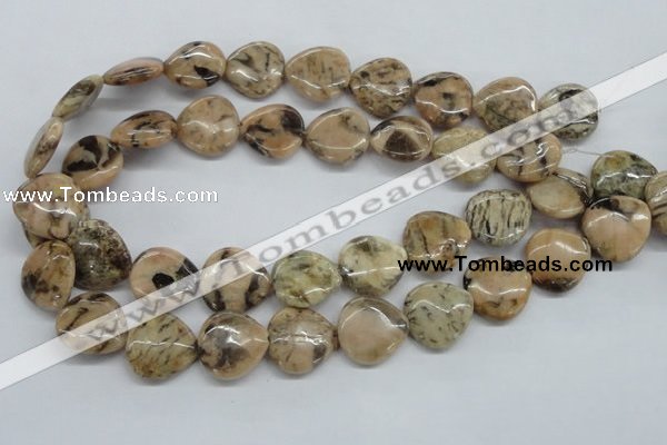 CFS12 15.5 inches 20*20mm heart natural feldspar gemstone beads