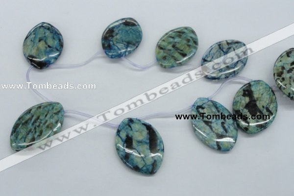CFS120 35*50mm top-drilled marquise blue feldspar gemstone beads