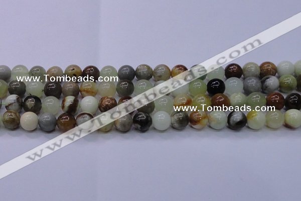 CFW14 15.5 inches 10mm round flower jade beads wholesale