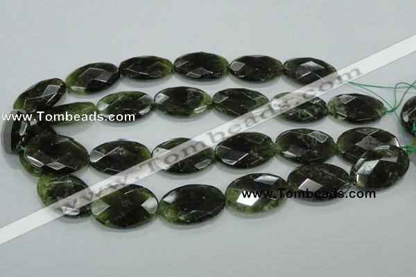 CGA112 15.5 inches 20*30mm faceted oval natural green garnet beads